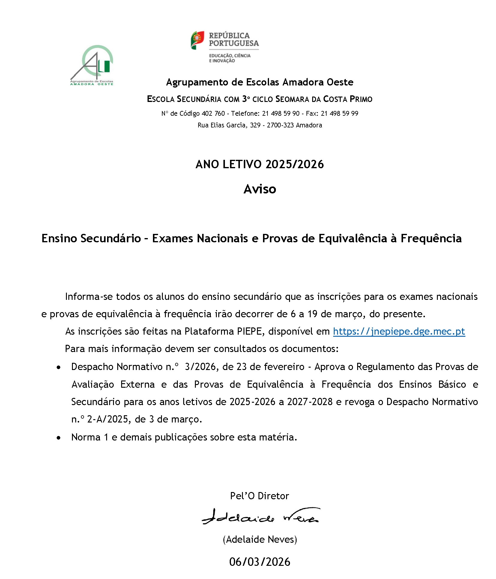 Aviso Inscrições Alunos v2