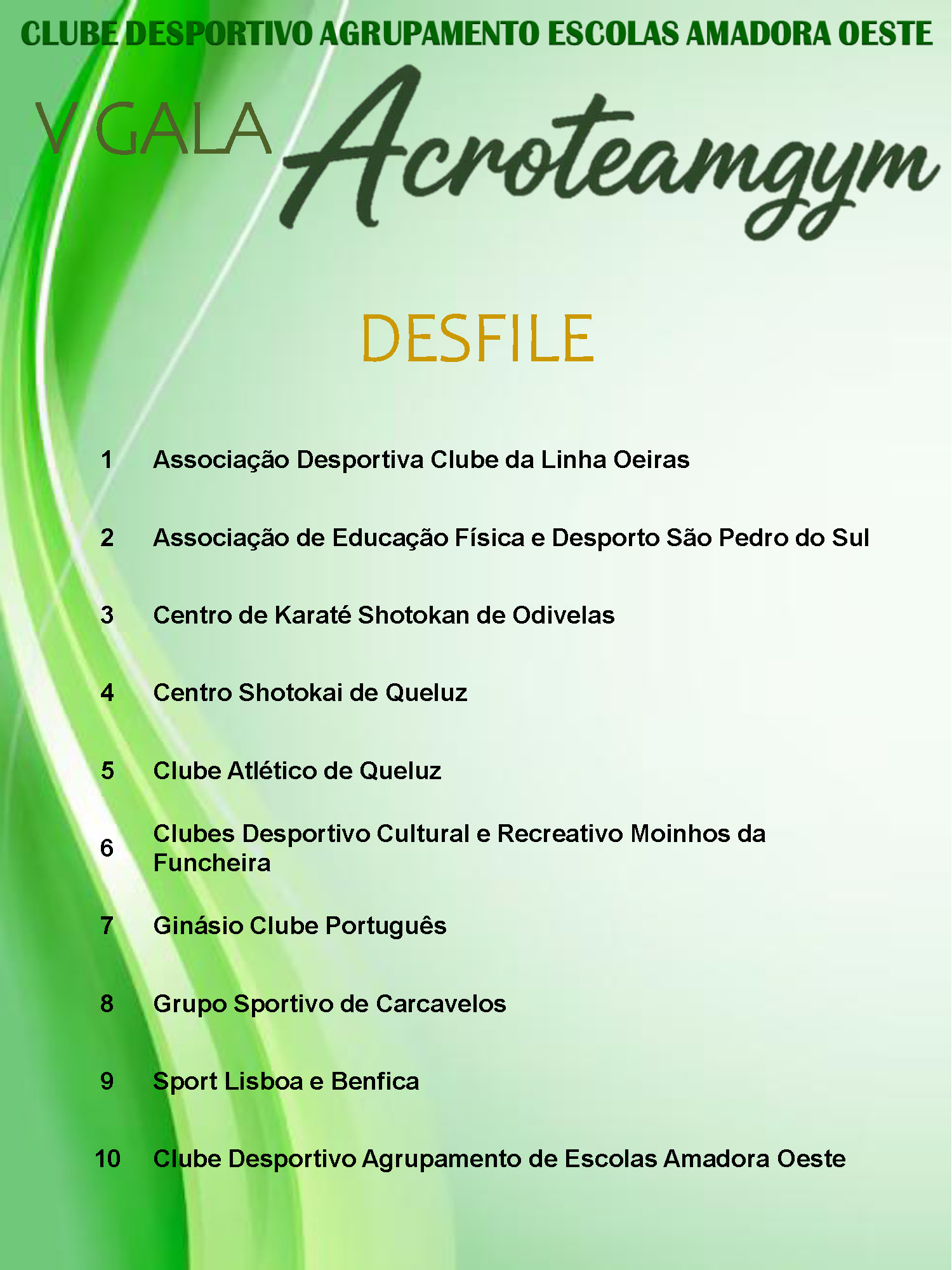 GALA ACROTEAM CDAEAO 2026 poster programa e desfile Página 2
